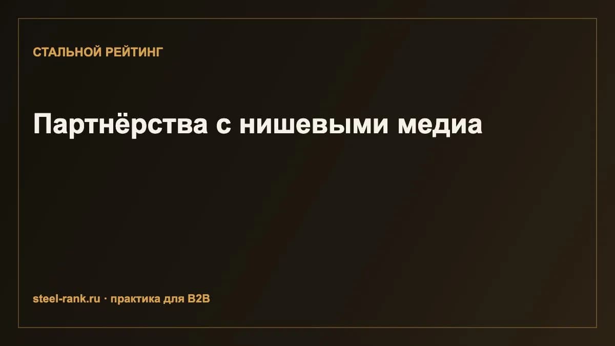 Партнёрства с нишевыми медиа