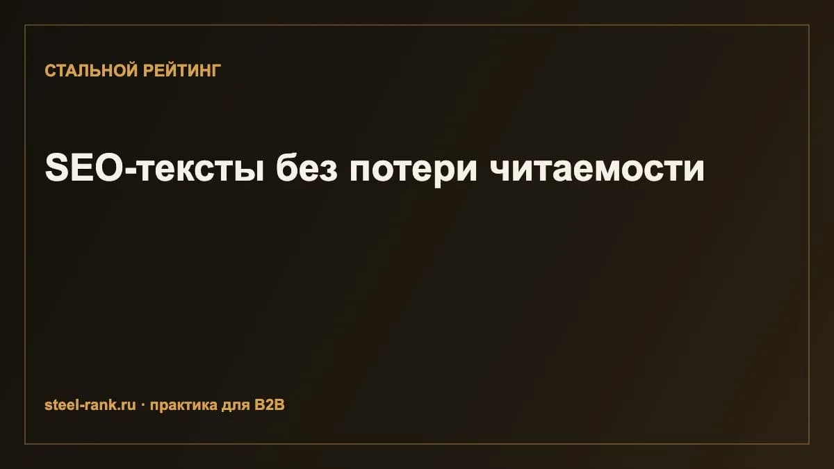 SEO-тексты без потери читаемости